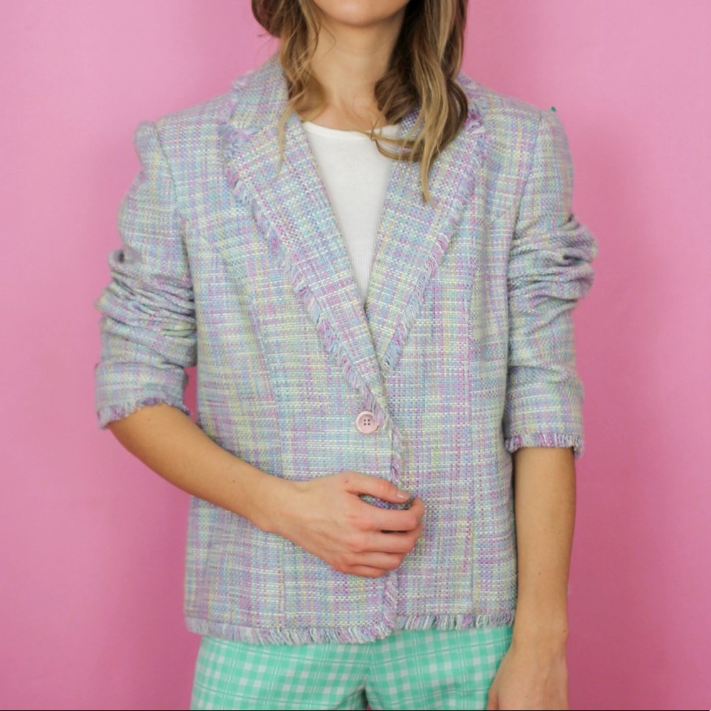 Pastel Knit Blazer